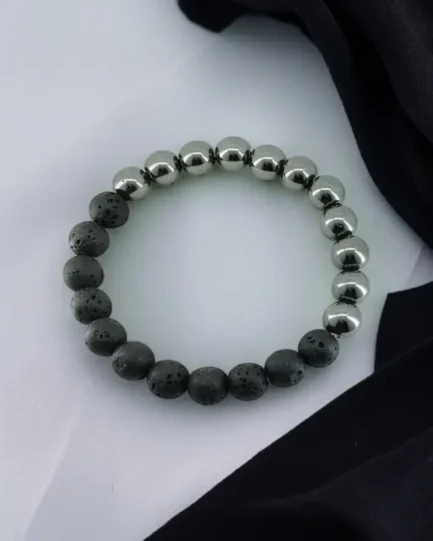 EarthCore: Lava & Hematite Grounding Energy Bracelet - Image 2