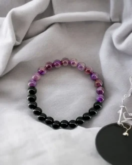 Shadow Light: Obsidian & Amethyst Protection Bracelet