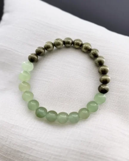Prosperity Magnet Bracelet – Green Aventurine & Pyrite - Image 3