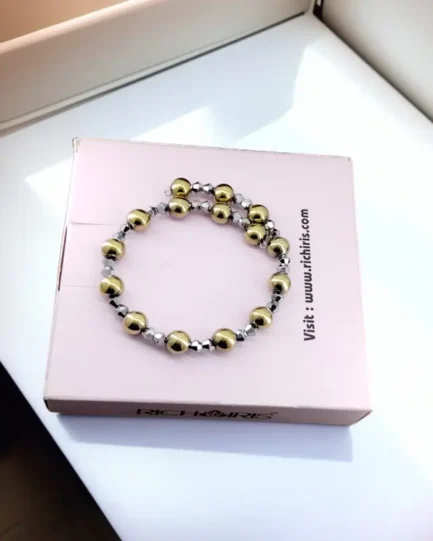Golden Prosperity Bracelet – Pyrite & Silver Crystal for Abundance & Confidence - Image 3