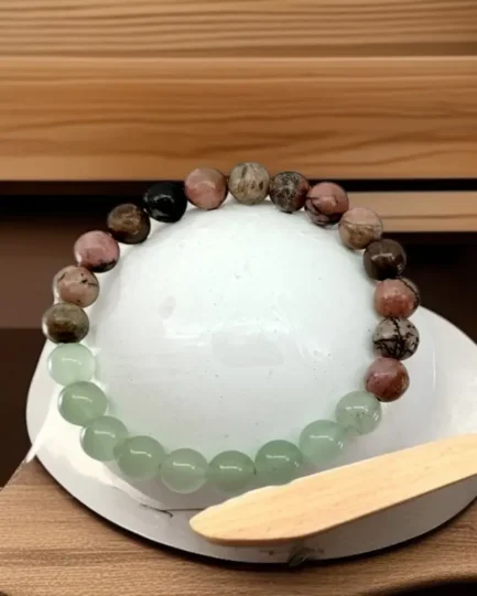 Heart Harmony: Rhodonite & Green Aventurine Emotional Healing Bracelet - Image 3