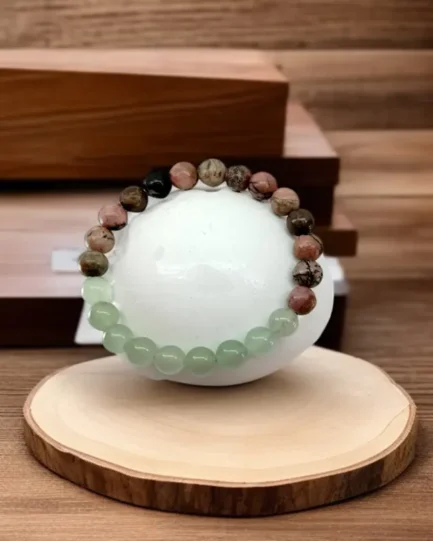 Heart Harmony: Rhodonite & Green Aventurine Emotional Healing Bracelet - Image 4