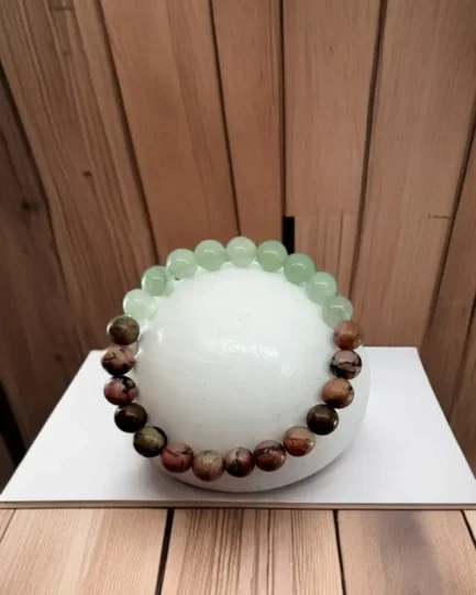 Heart Harmony: Rhodonite & Green Aventurine Emotional Healing Bracelet - Image 2