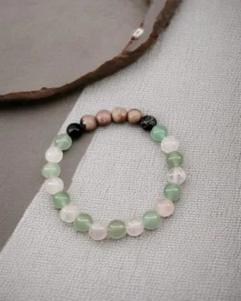 Heartfelt Harmony Crystal Bracelet – Rose Quartz, Aventurine & Rhodonite
