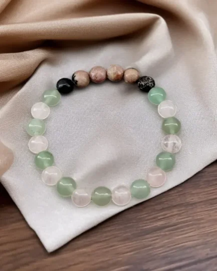 Heartfelt Harmony Crystal Bracelet – Rose Quartz, Aventurine & Rhodonite - Image 3
