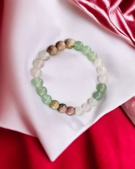 Love & Prosperity Healing Bracelet – Rose Quartz, Green Aventurine & Rhodonite - Image 3