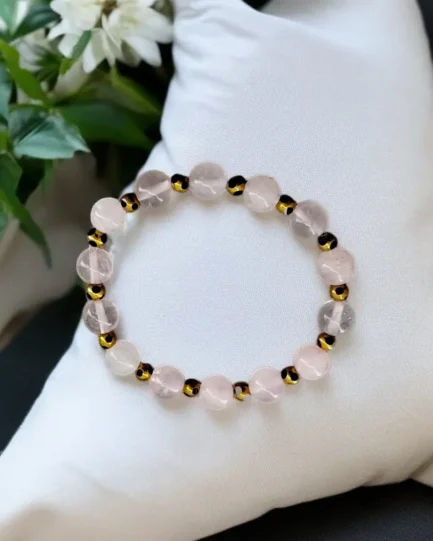 Rose Quartz Love & Healing Bracelet with Elegant Bead Design - Image 2