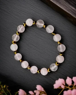 Rose Quartz Love & Healing Bracelet with Elegant Bead Design
