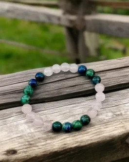 Intuitive Love Bracelet – Azurite & Rose Quartz for Clarity, Healing & Connection