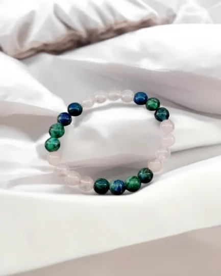 Intuitive Love Bracelet – Azurite & Rose Quartz for Clarity, Healing & Connection - Image 3