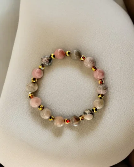 Rhodonite Healing Bracelet with Elegant Bead Design - Image 5
