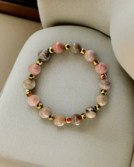 Rhodonite Healing Bracelet with Elegant Bead Design