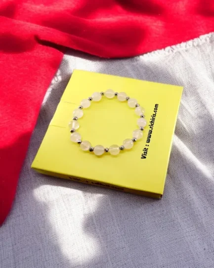 Rose Quartz & Silver Healing Bracelet - Image 2