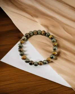 Tiger Eye & Pyrite Energy Bracelet – Strength, Protection & Abundance