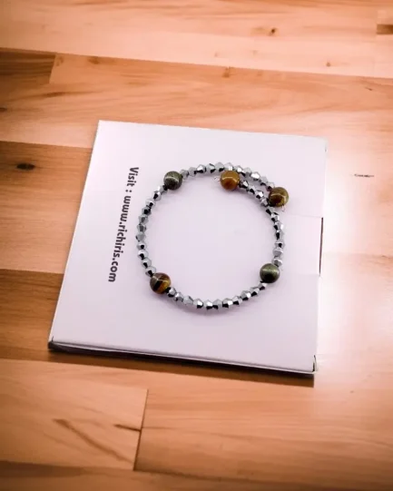 Tiger Eye & Pyrite Crystal Bracelet – Courage, Wealth & Grounding Energy - Image 3
