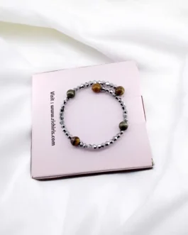 Tiger Eye & Pyrite Crystal Bracelet – Courage, Wealth & Grounding Energy