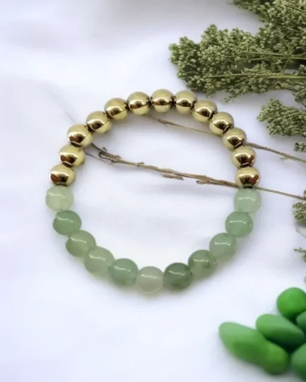 Abundance & Confidence Crystal Bracelet – Pyrite & Green Aventurine - Image 2