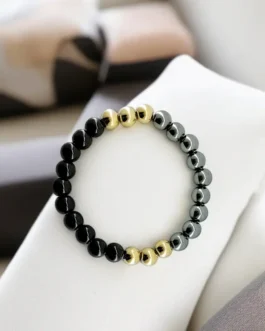 PowerShield: Pyrite, Hematite & Obsidian Protection & Confidence Bracelet