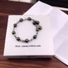 Pyrite & Silver Crystal BiCone Beaded Bracelet for Luck & Wealth - Image 2