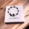 Pyrite & Silver Crystal BiCone Beaded Bracelet for Luck & Wealth - Image 3