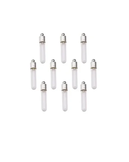 glass jewelry 10 Pieces Name on Rice Glass Vial Pendant 6mm Neck Width Glass Vial, Locket