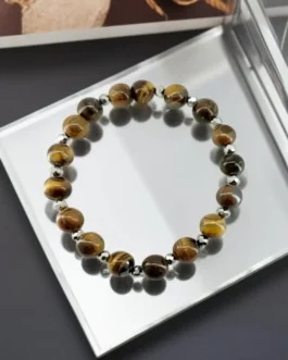 Tiger Eye & Silver Crystal Glass