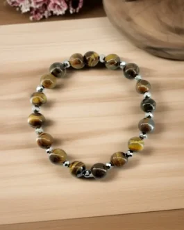 Tiger Eye & Silver Crystal Glass