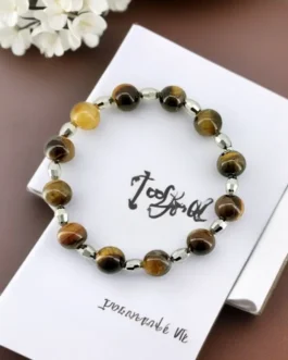 Tiger Eye & Silver Crystal Bracelet